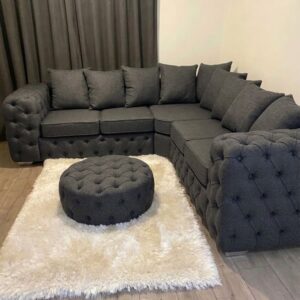 ASHTON 5 Seater Corner Sofa Naples & Kinsington Dark Grey
