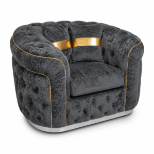 1 Seater Madrid Chesterfield Crush Velvet Dark Grey Sofa