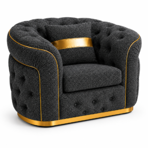 1 Seater Madrid Chesterfield Naples & Kensington Dark Grey Sofa 1