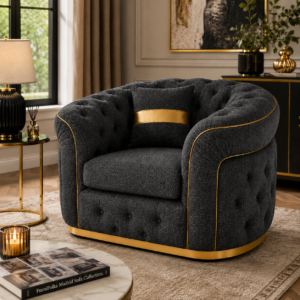 1 Seater Madrid Chesterfield Naples & Kensington Dark Grey Sofa 3