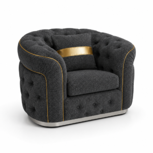 1 Seater Madrid Chesterfield Naples & Kensington Dark Grey Sofa