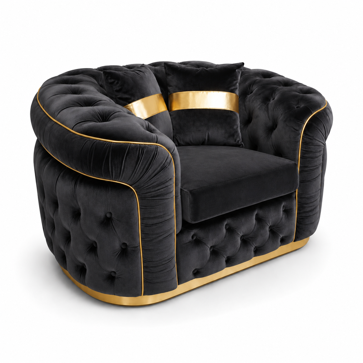 1 Seater Madrid Chesterfield Plush Velvet Dark Grey Sofa front 1 Seater Madrid Chesterfield Plush Velvet Dark Grey Sofa front