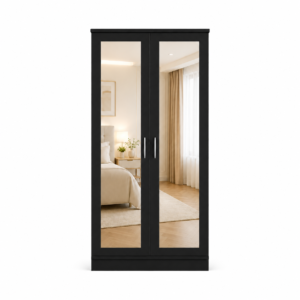 2 Door Lady Wardrobe Black front