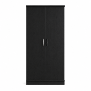 2 Door Lady Wardrobe Black without mirror