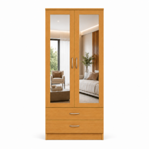 2 Door Wardrobe with 2 Drawers Oak front