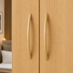 4 door wardrobe with topbox oak close up