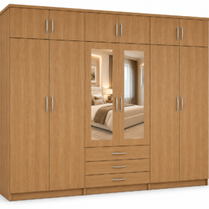 6 Door Wardrobe With Topbox Oak