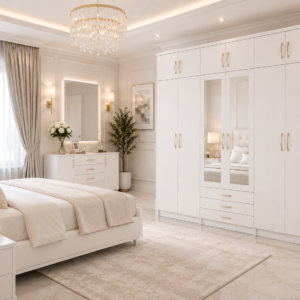6 Door Wardrobe With Topbox White lifestyle 2