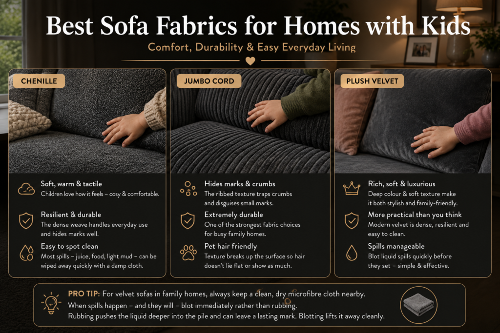 Best sofa Fabrics for Homes with Kids
