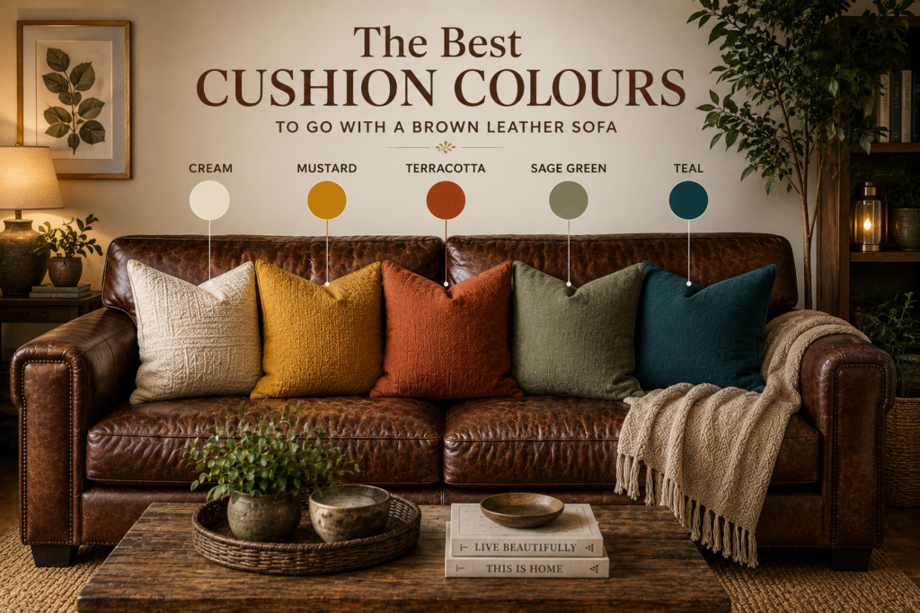 Cushion Colours for a Brown Leather Sofa