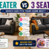 Dark grey 2 seater vs 3 seater sofa comparison