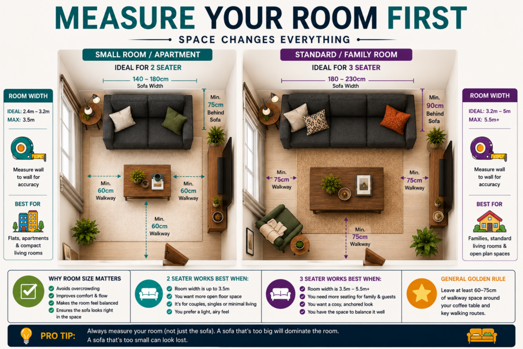 Dark grey sofa room size planning guide