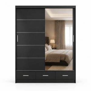 Florence Sliding Door Wardrobe Black
