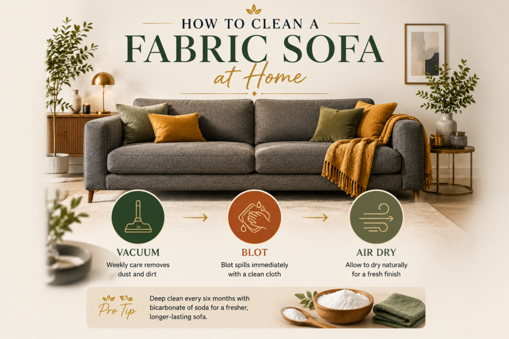 How to Clean a Fabric Sofa at Home