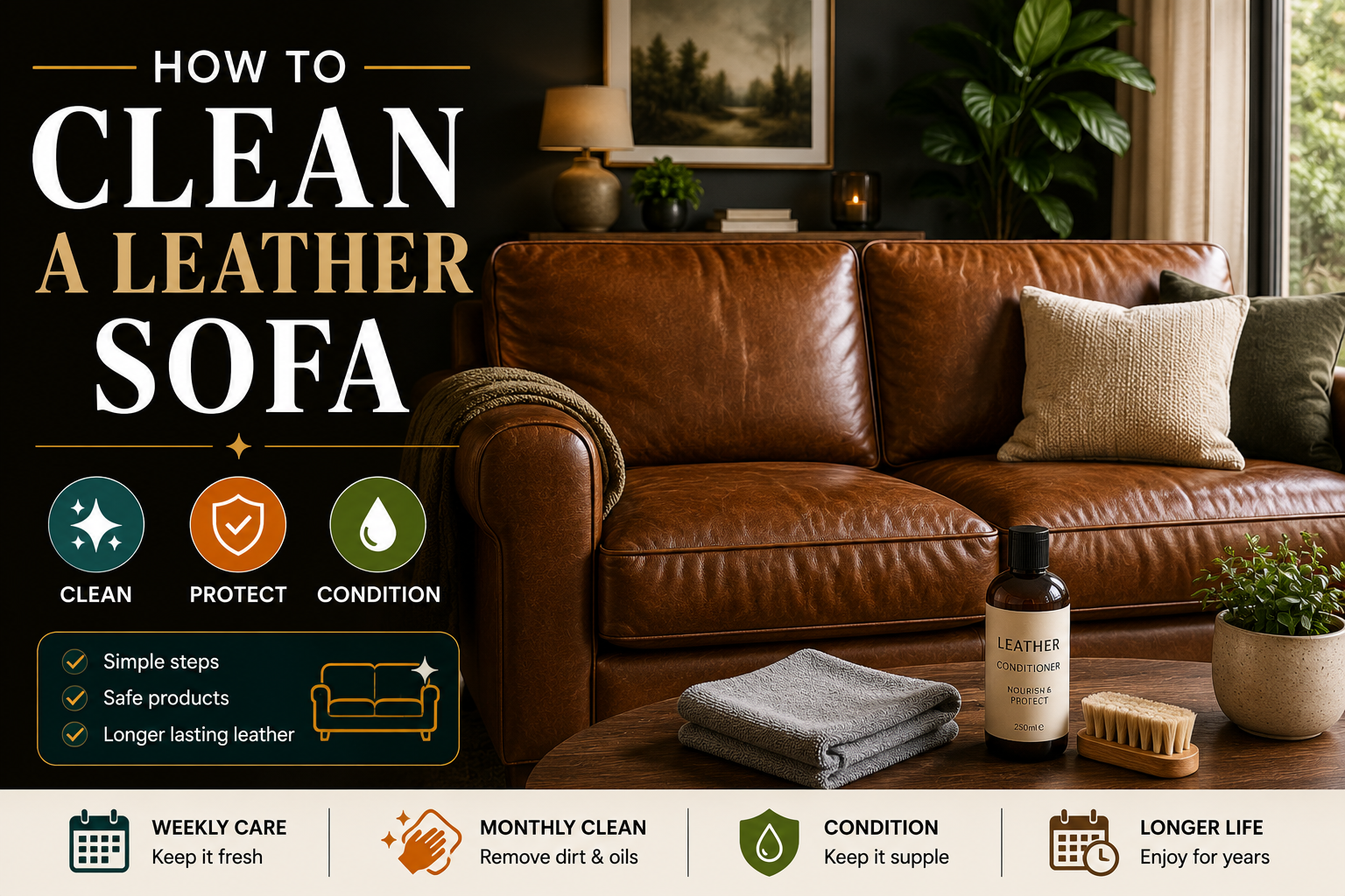How to Clean a Leather Sofa Tips by FurniFolks