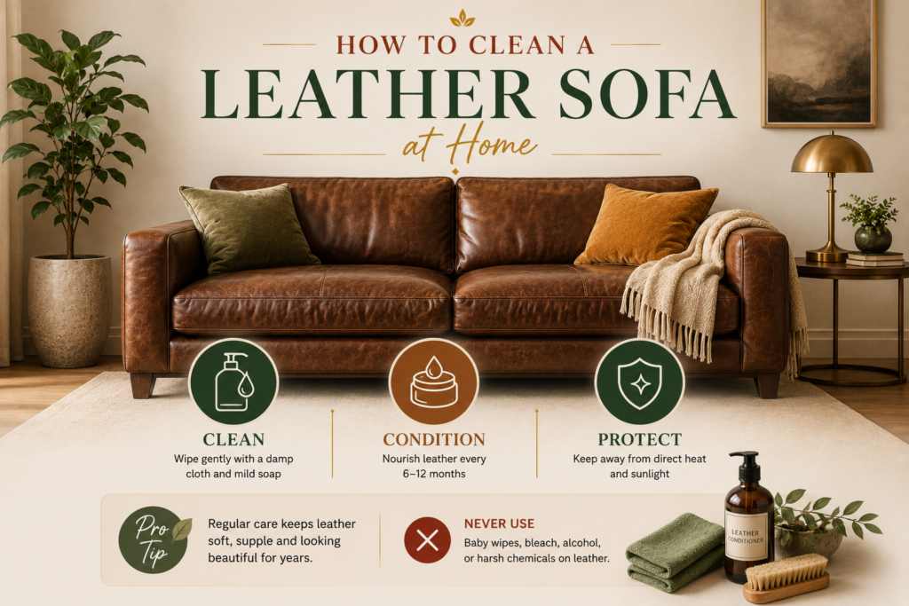 How to Clean a Leather Sofa at Home