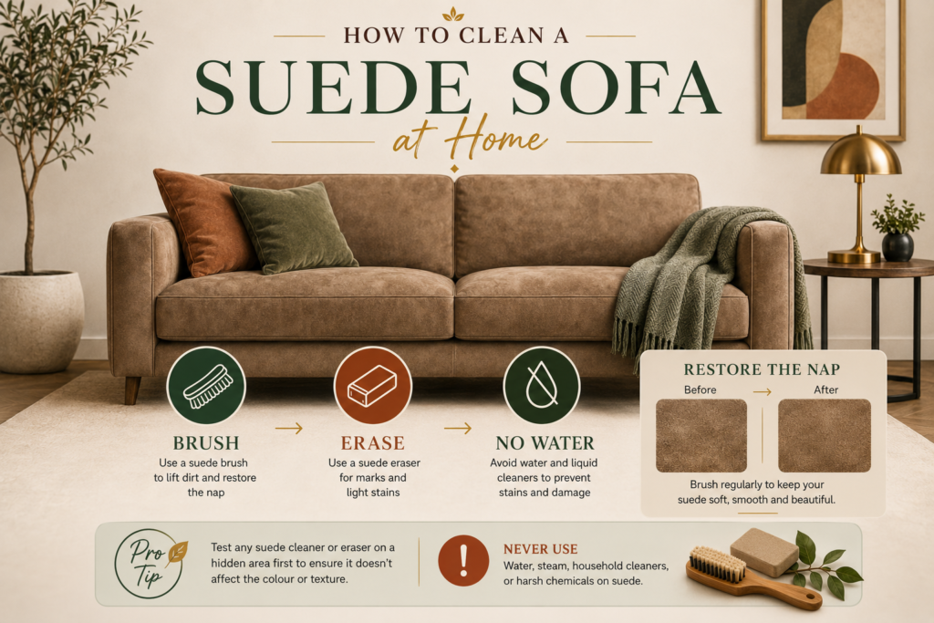 How to Clean a Suede Sofa at Home
