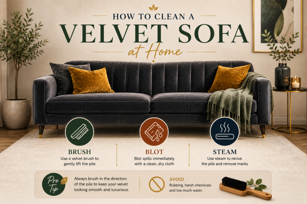 How to Clean a Velvet Sofa at Home