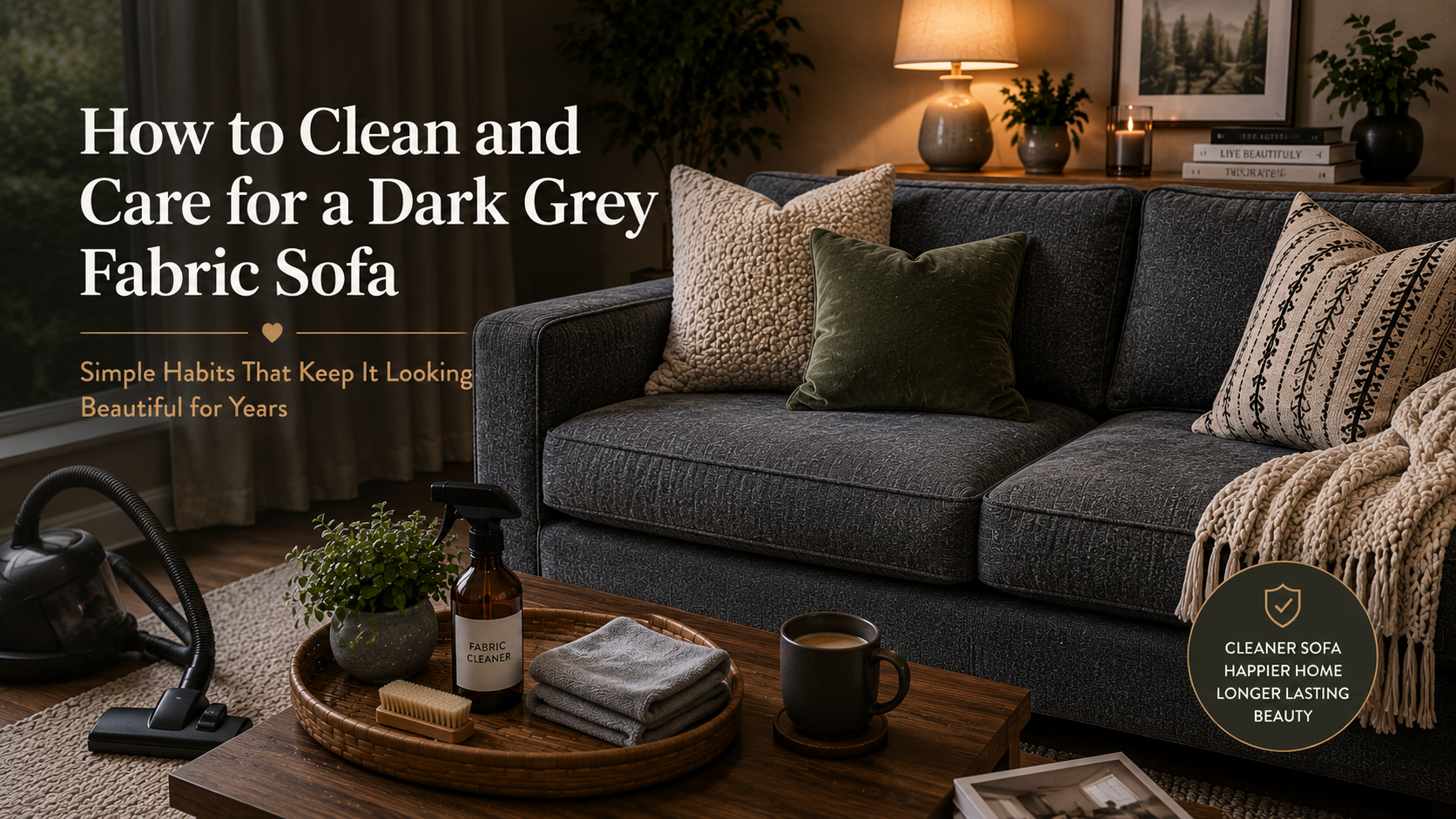 How to Clean and Care for a Dark Grey Fabric Sofa