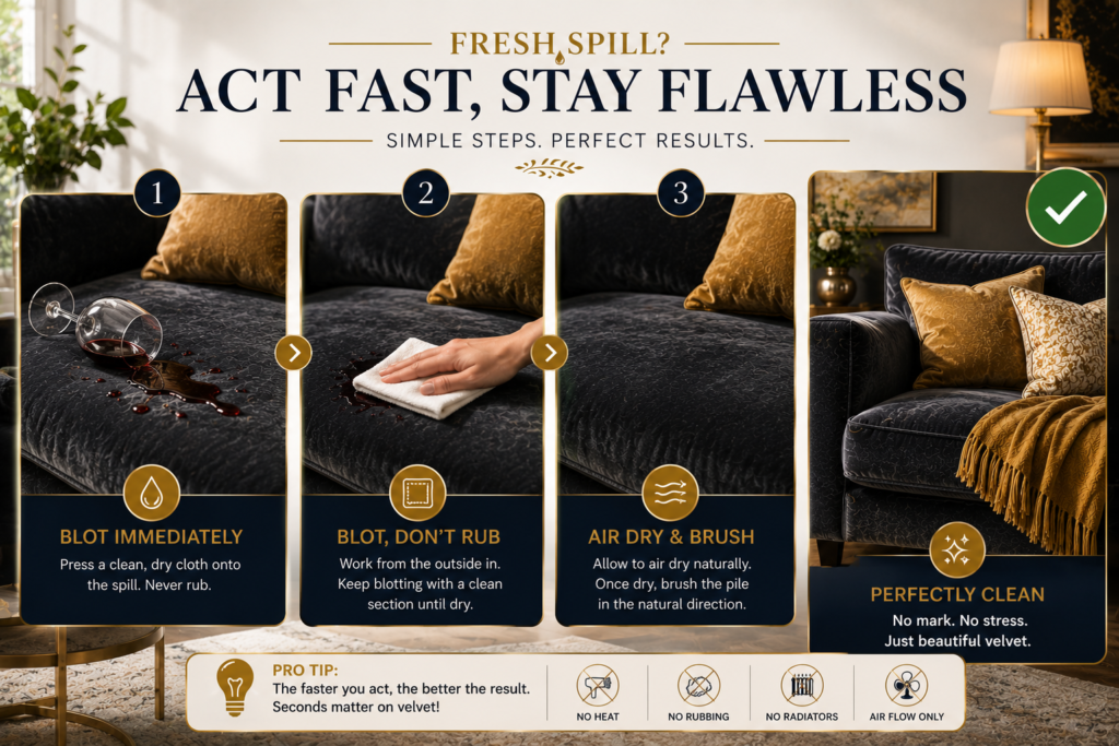 How to Deal With Fresh Spills on Velvet
