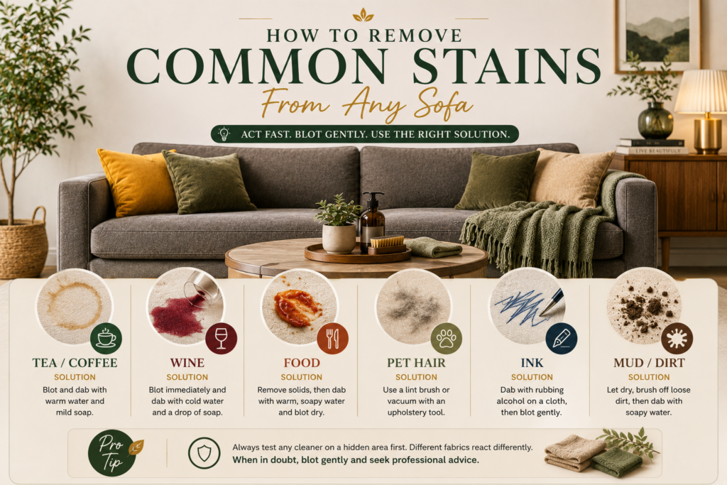 How to Remove Common Stains From Any Sofa