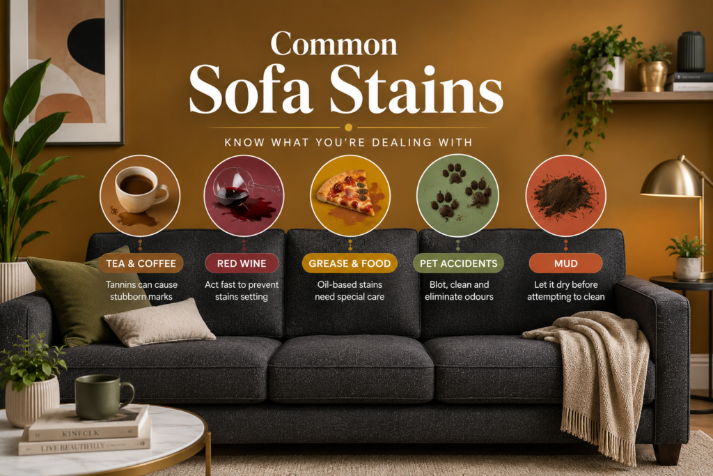 How to Remove Common Stains From a Fabric Sofa