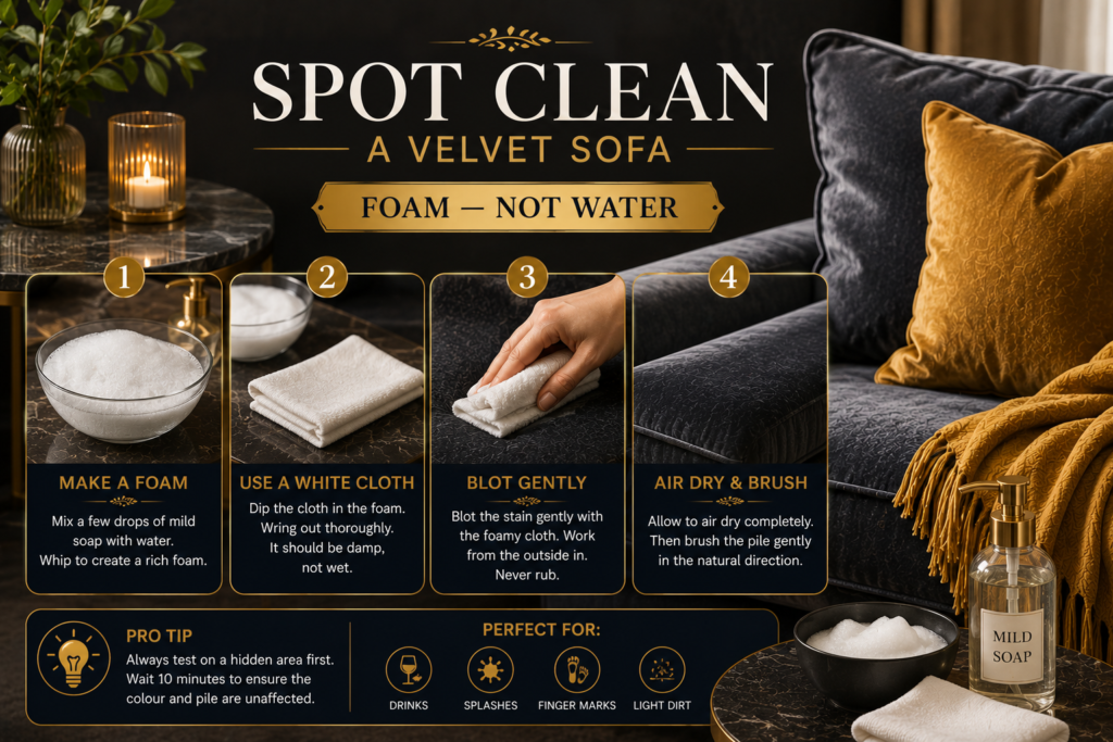 How to Spot Clean a Velvet Sofa  Pro Tips