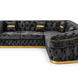 Madrid Chesterfield 5 Seater Corner Crush Velvet Dark Grey Sofa 3