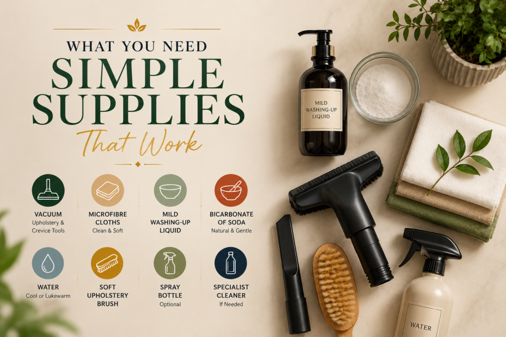 Supplies you need to have to clean the sofa at home