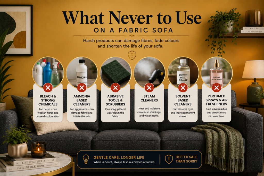 What Never to Use on a Fabric Sofa