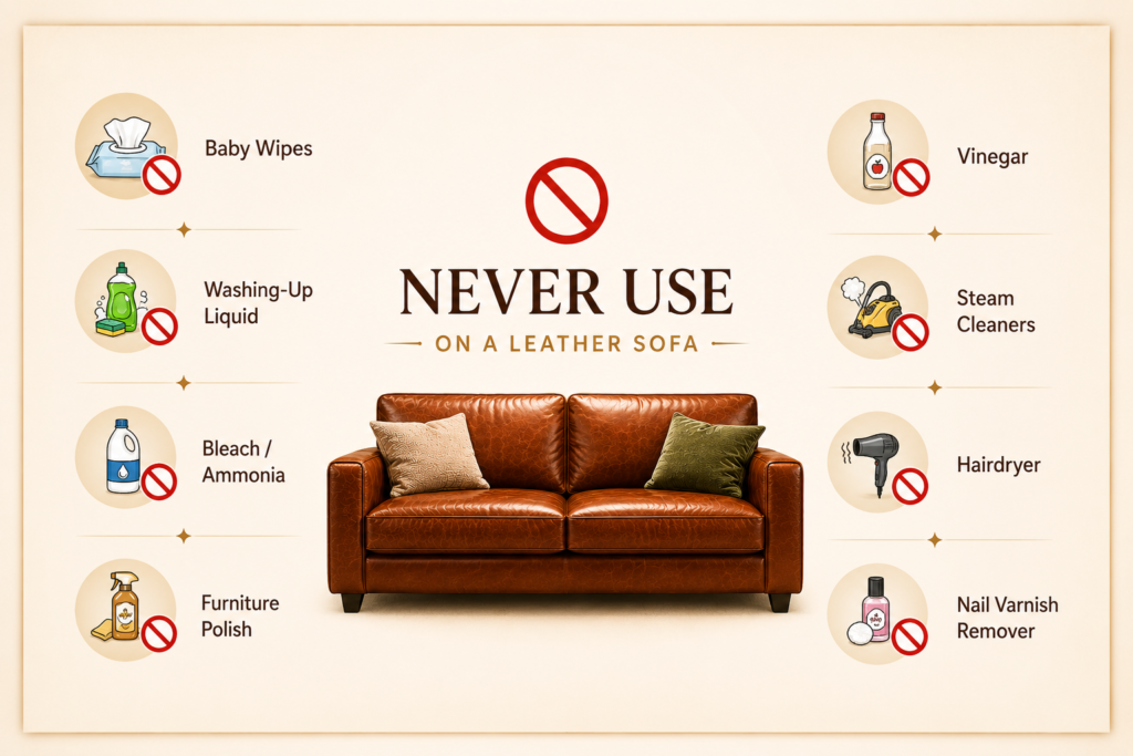 What Never to Use on a Leather Sofa