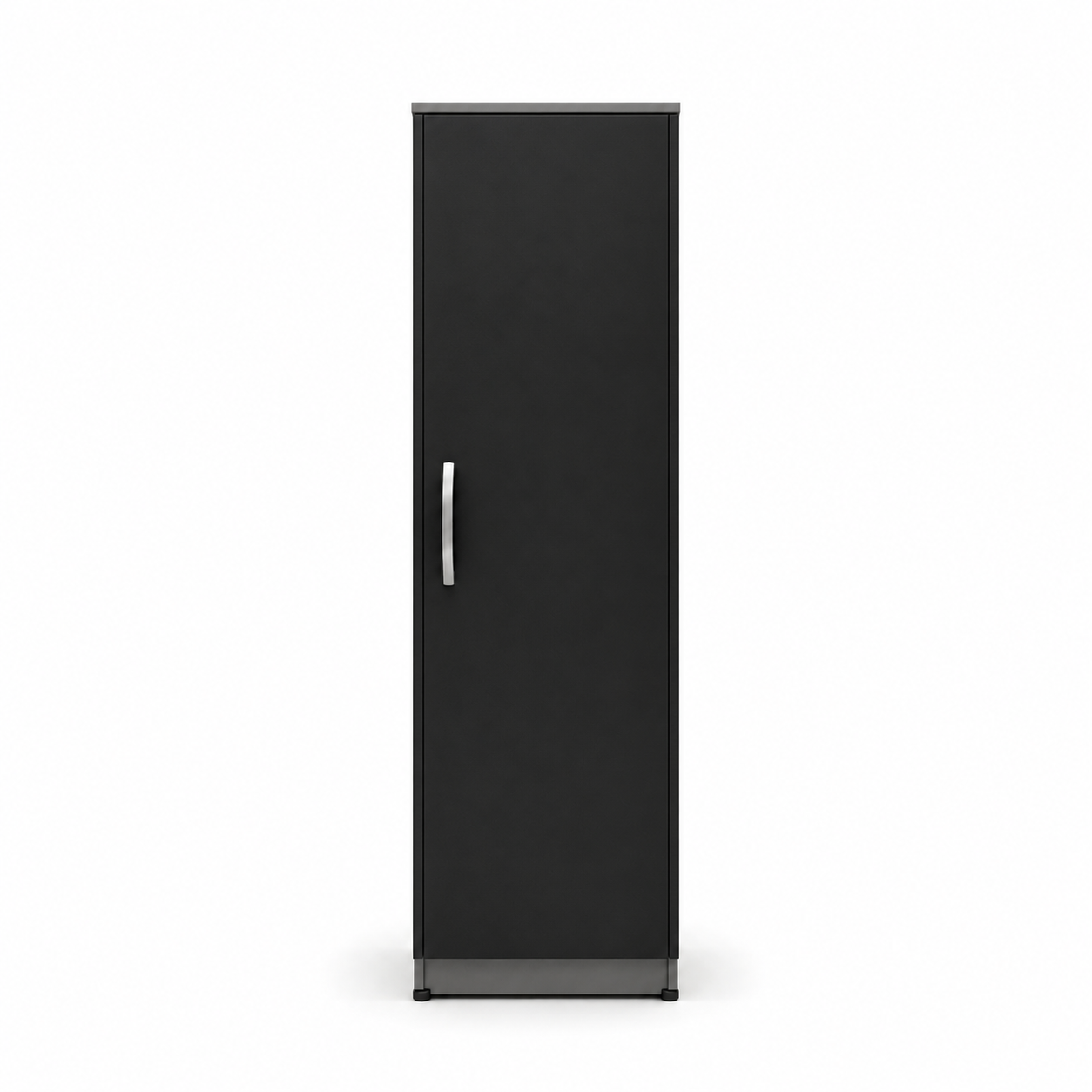 1 Door Wardrobe Single Black + Gray front