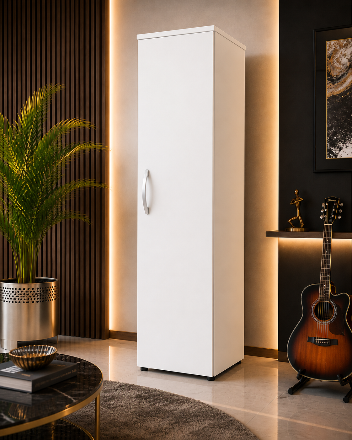 1 Door Wardrobe Single White lifestyle