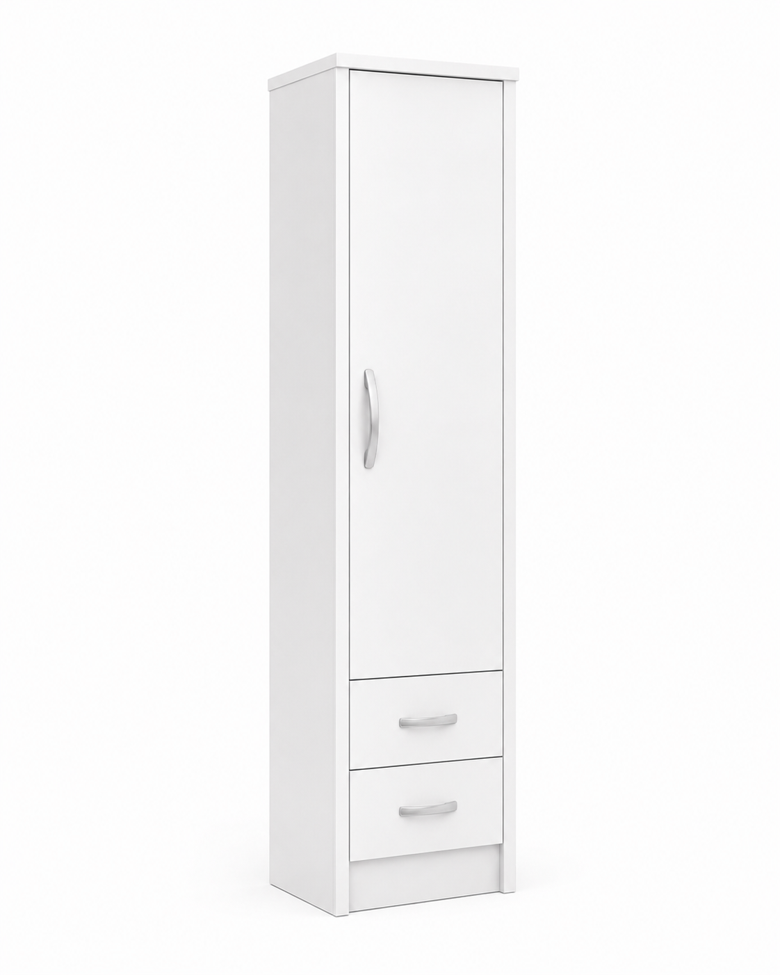 1 Door Wardrobe Single with Bottom Drawers White | Best Multi-Storage Unit - Image 2