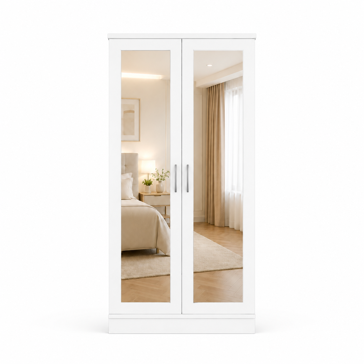 2 Door Lady Wardrobe White front