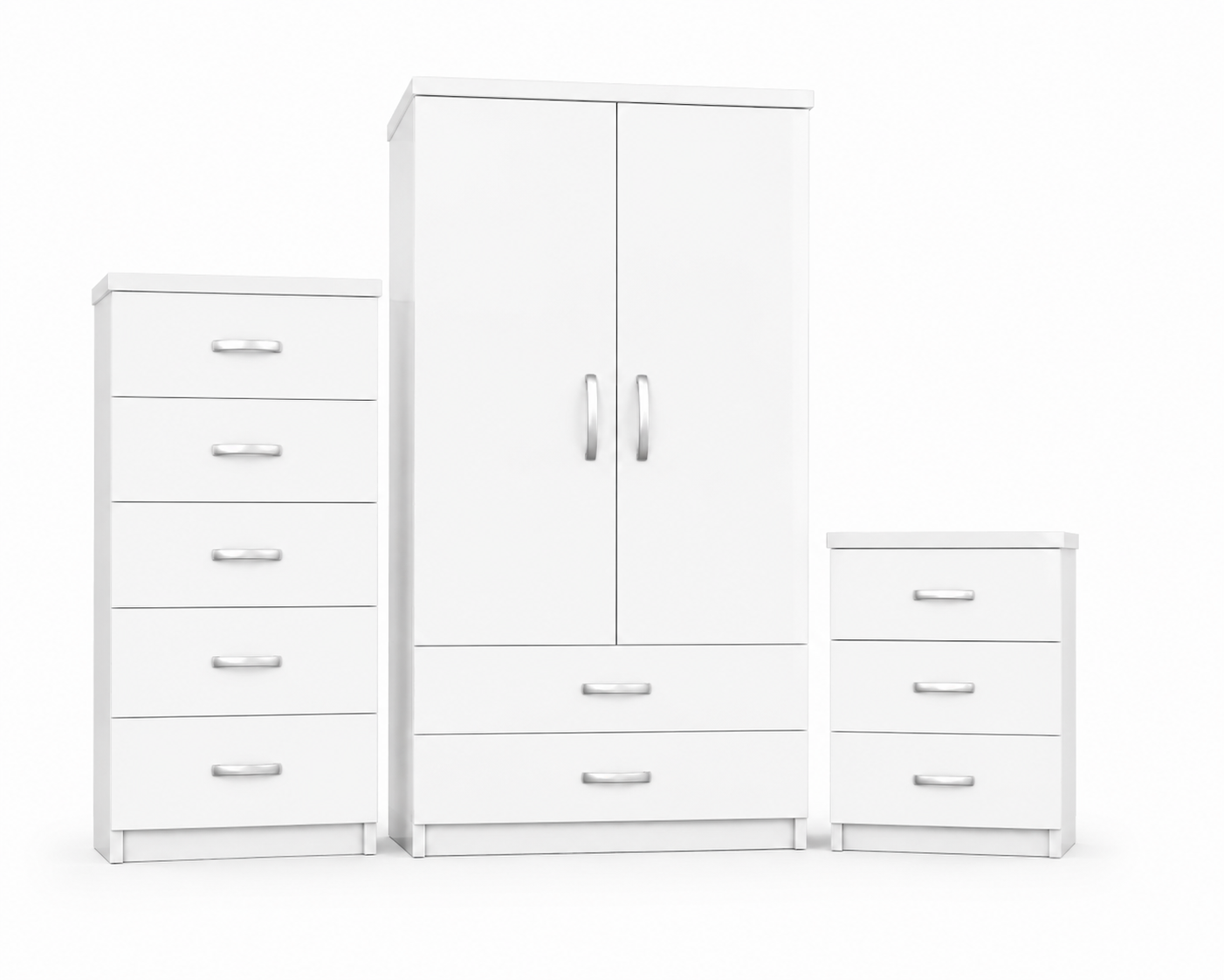 2 Door Wardrobe Set White front