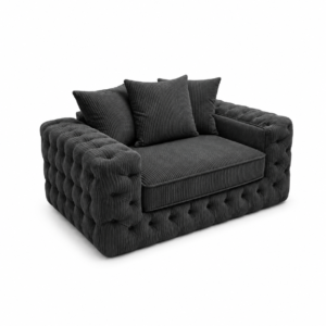 ASHTON 1 Seater Jumbo Cord Dark Grey Sofa 1