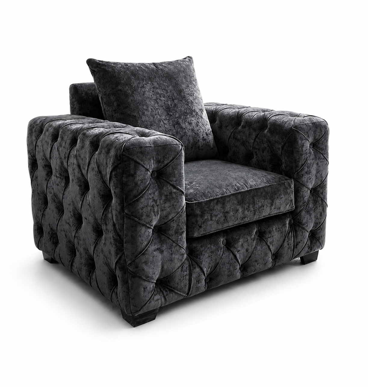 ASHTON 1 Seater Naples & Kinsington Dark Grey Sofa 1