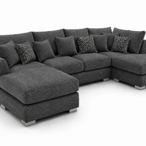Bishop Large U Shape 5 Seater Kensington Fabric Dark Grey Sofa