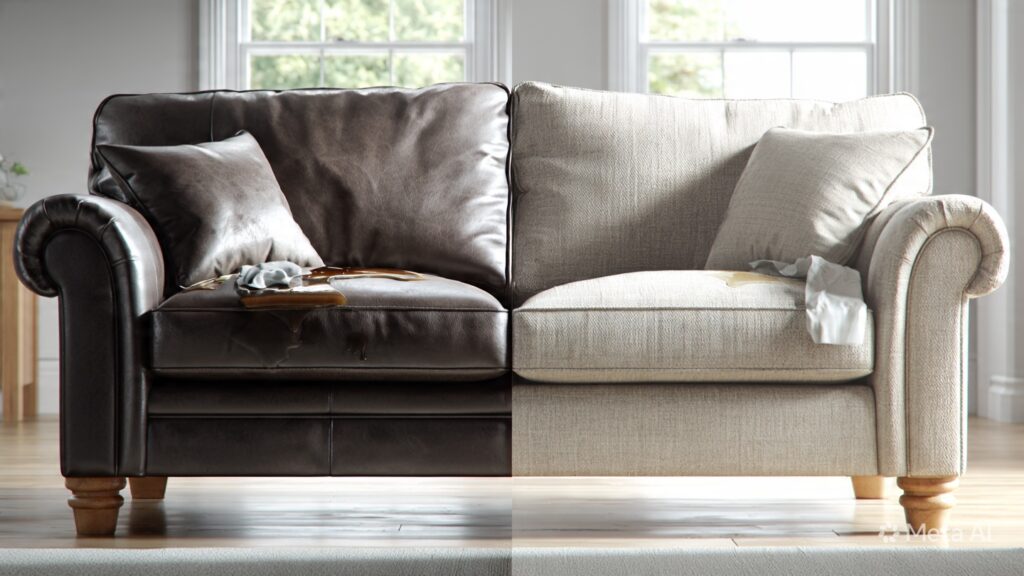 Cleaning and Stains — Leather Sofa or Fabric Sofa Which one is the best