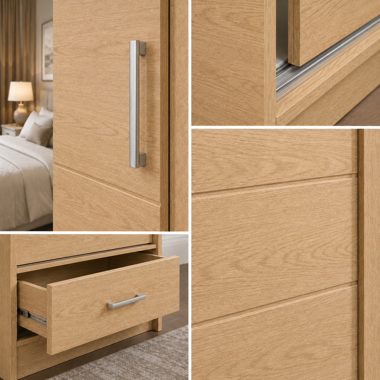 Florence Sliding Door Wardrobe Oak | Experience Smart Storage - Image 3