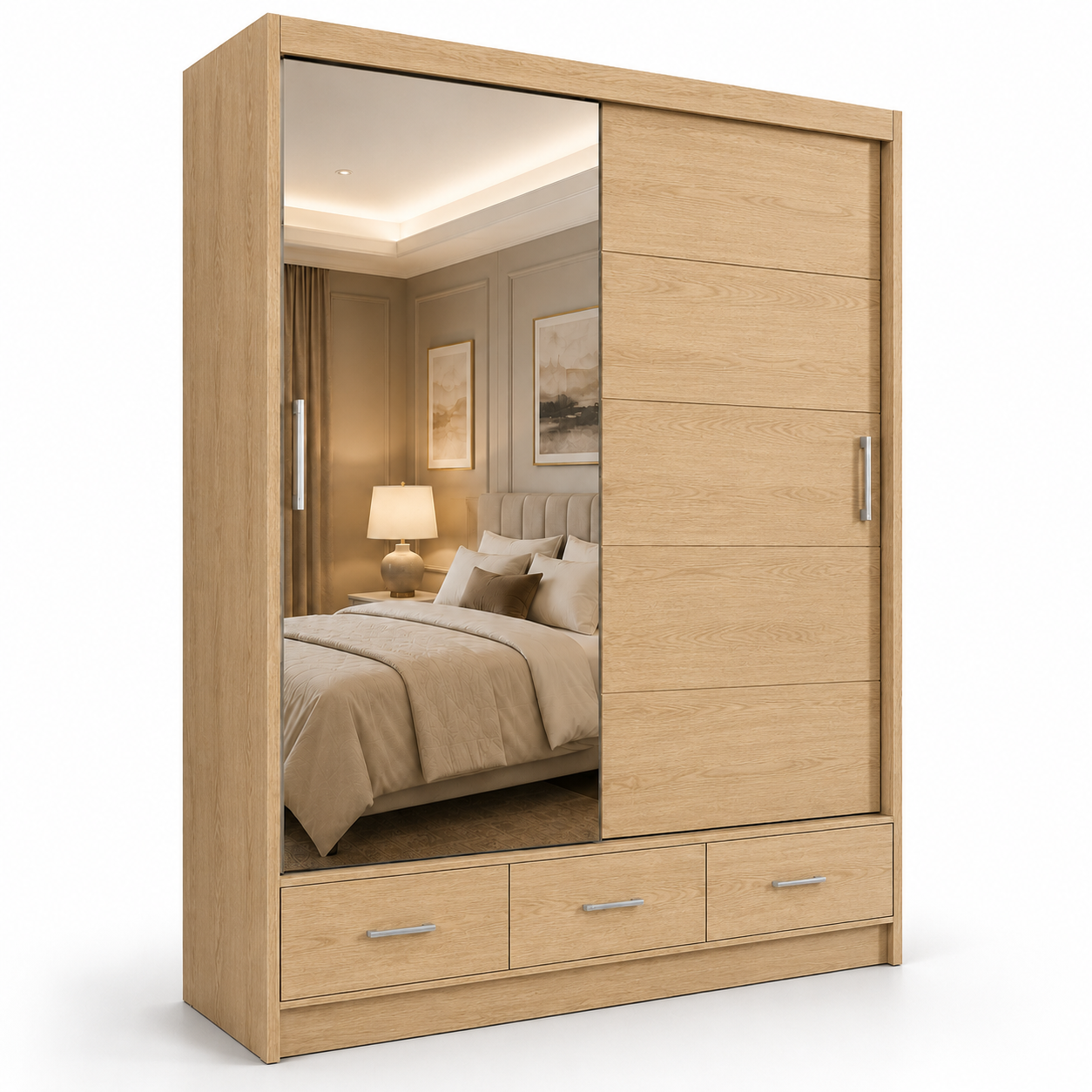 Florence Sliding Door Wardrobe Oak | Experience Smart Storage - Image 2
