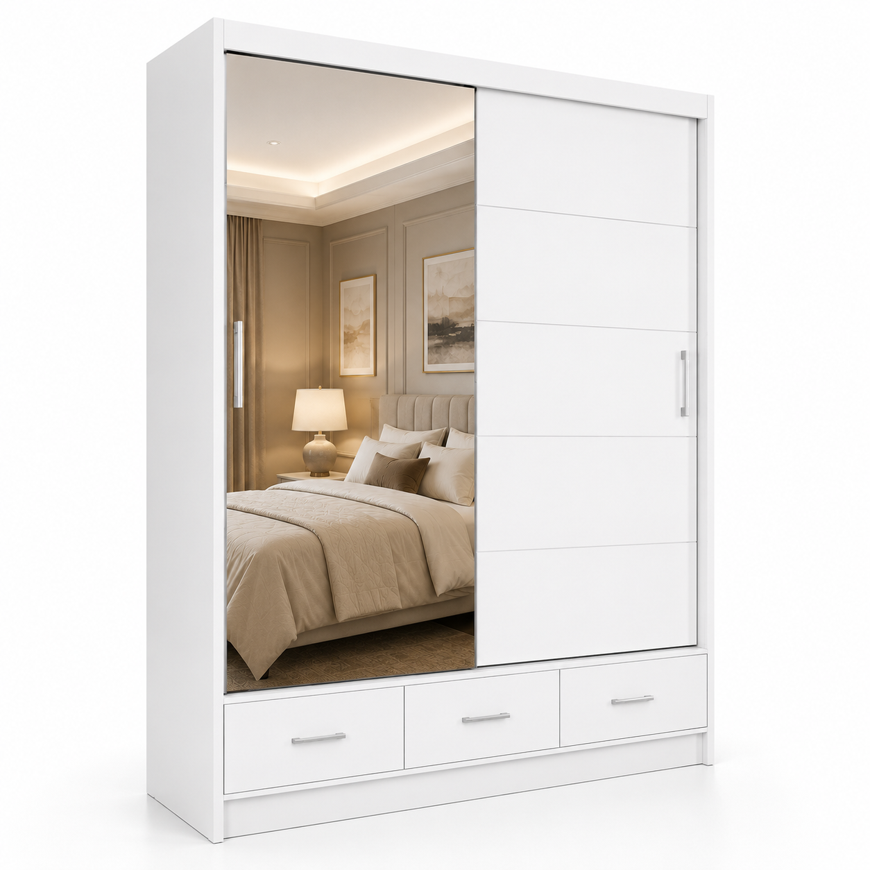 Florence Sliding Door Wardrobe White | Premium Sliding Storage - Image 2