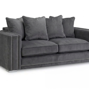 Ruby Alaska 3 Seater Naples & Kensington Dark Grey Sofa | Grand Matte-Luxe Lounge