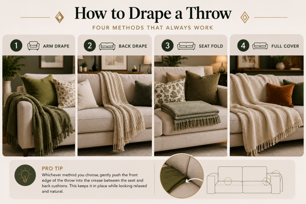 How to Drape a Throw — Four Methods That Always Work