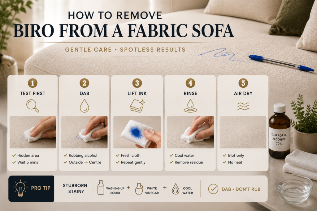 How to Remove Biro From a Fabric Sofa