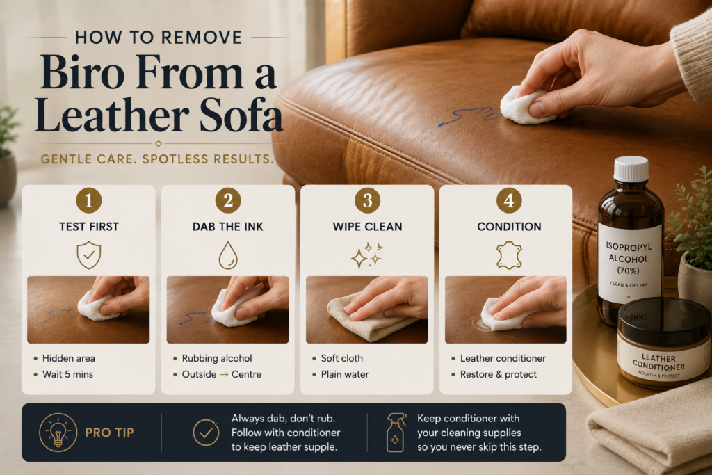 How to Remove Biro From a Leather Sofa