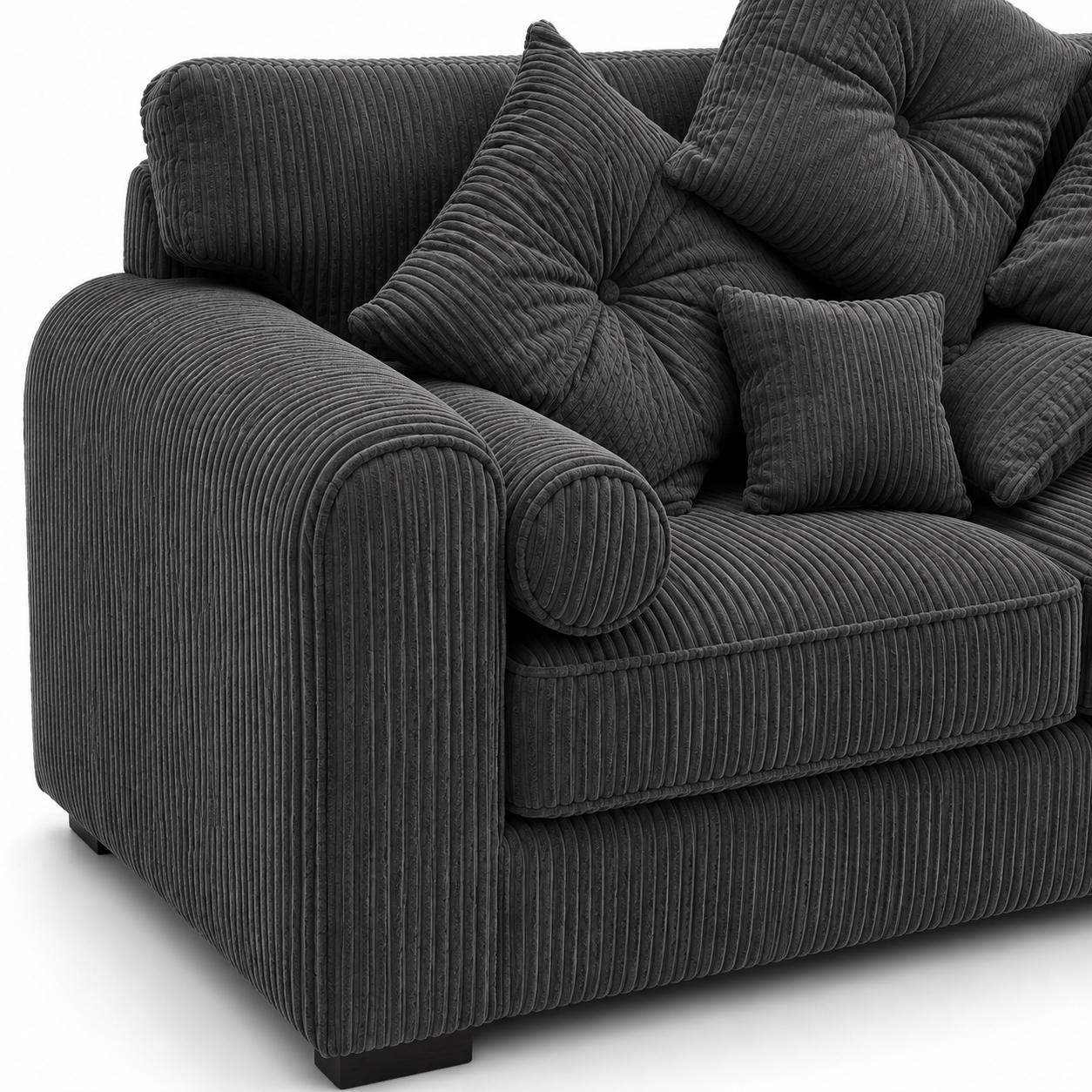 Lilly 2 Seater Jumbo Cord Dark Grey Sofa 3