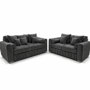 Lilly 3+2 Seater Chenille Dark Grey Sofa