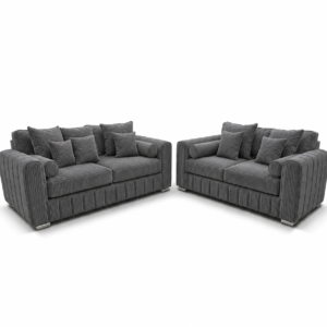 Lilly 3+2 Seater Jumbo Cord Dark Grey Sofa